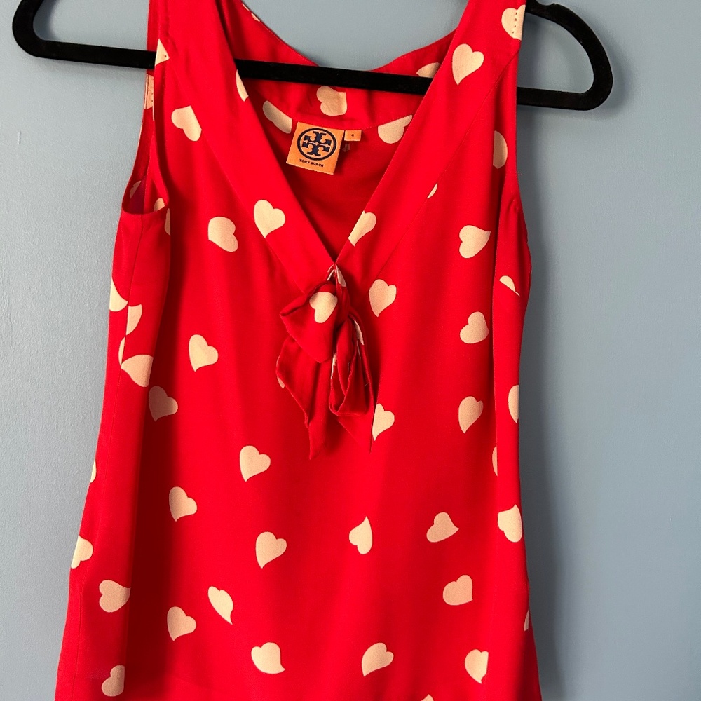 Heart Print Silk Tank